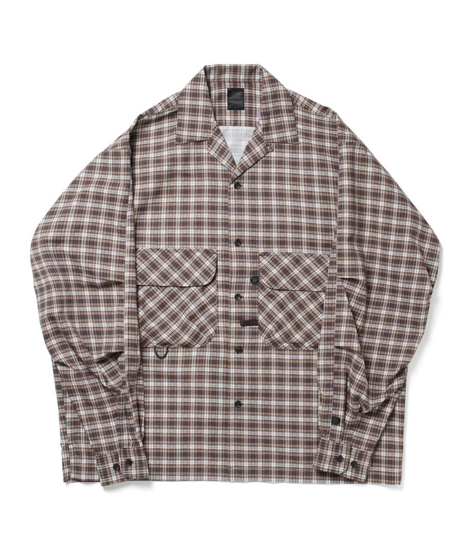 DAIWA PIER 39 Tech New Angler's Open Collar Shirts L/S [BROWN