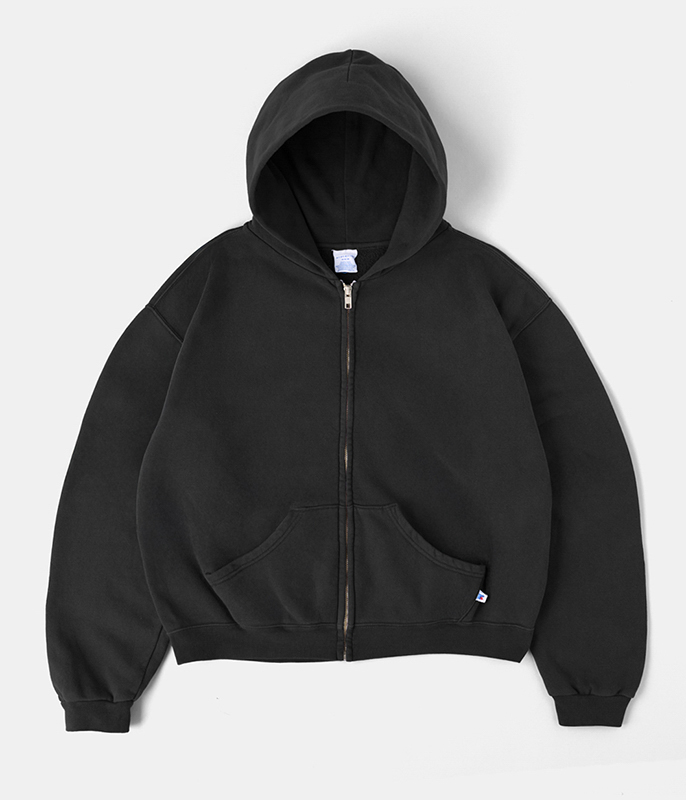 FIFTH 60'S Faded Zip Hoodie [Black] - Fresh Service NECESSARY or