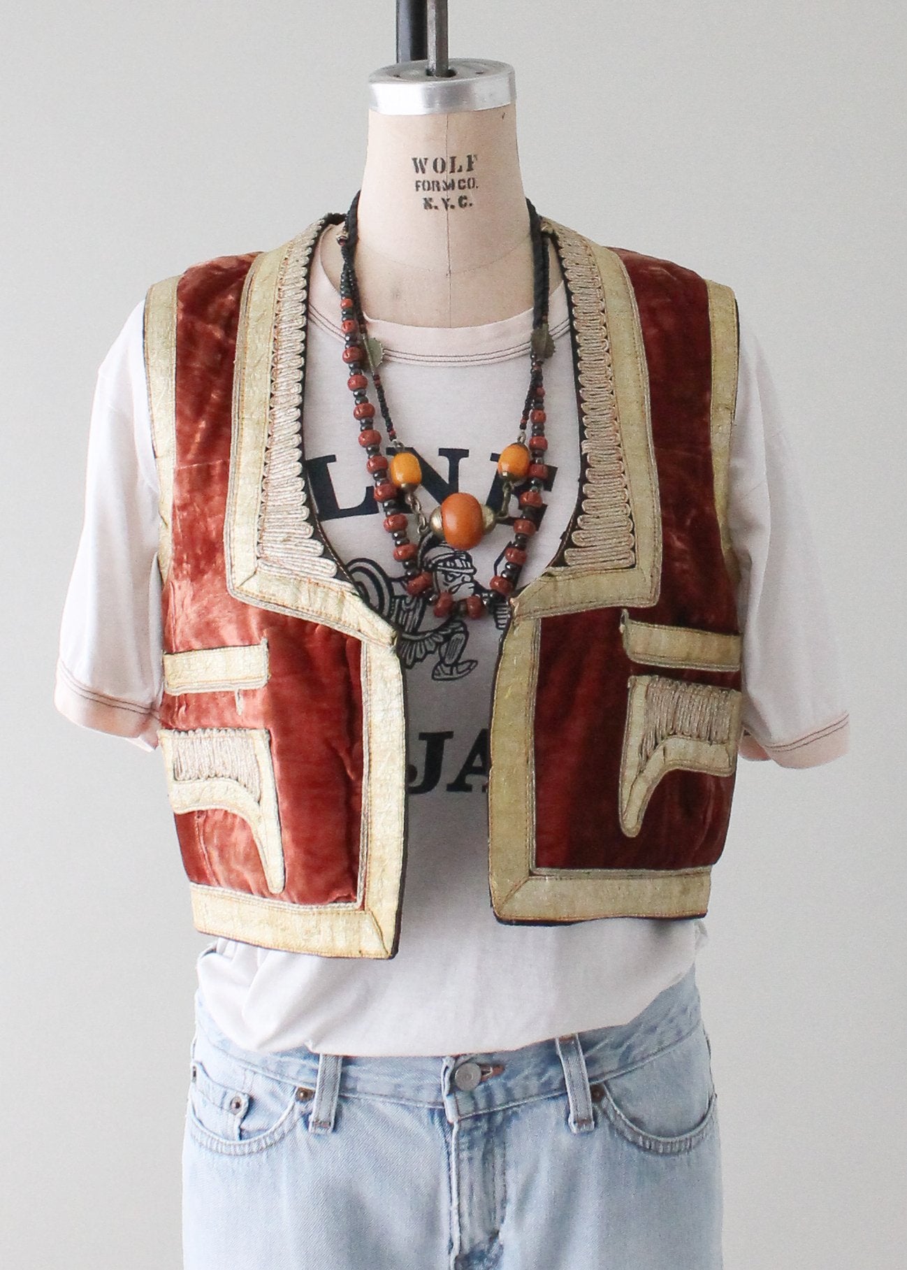 Vintage Turkish Embroidered Velvet Vest - Raleigh Vintage