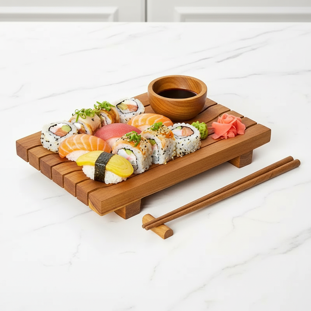 Torei Sushi Teak Wood Serving Tray – Rainforest Bowls