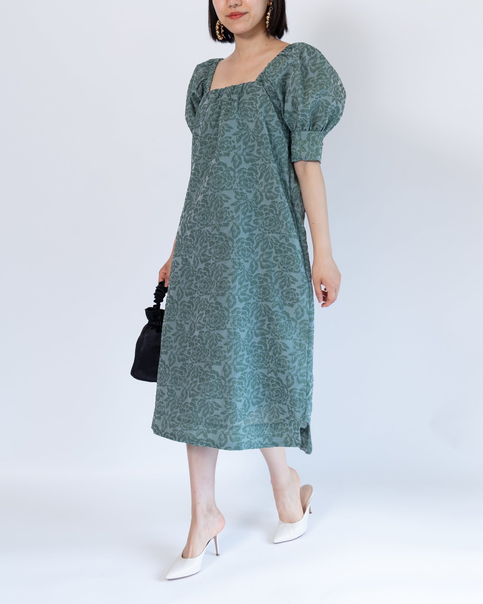 Ganni 結婚式・パーティードレス｜グリーンのドレス