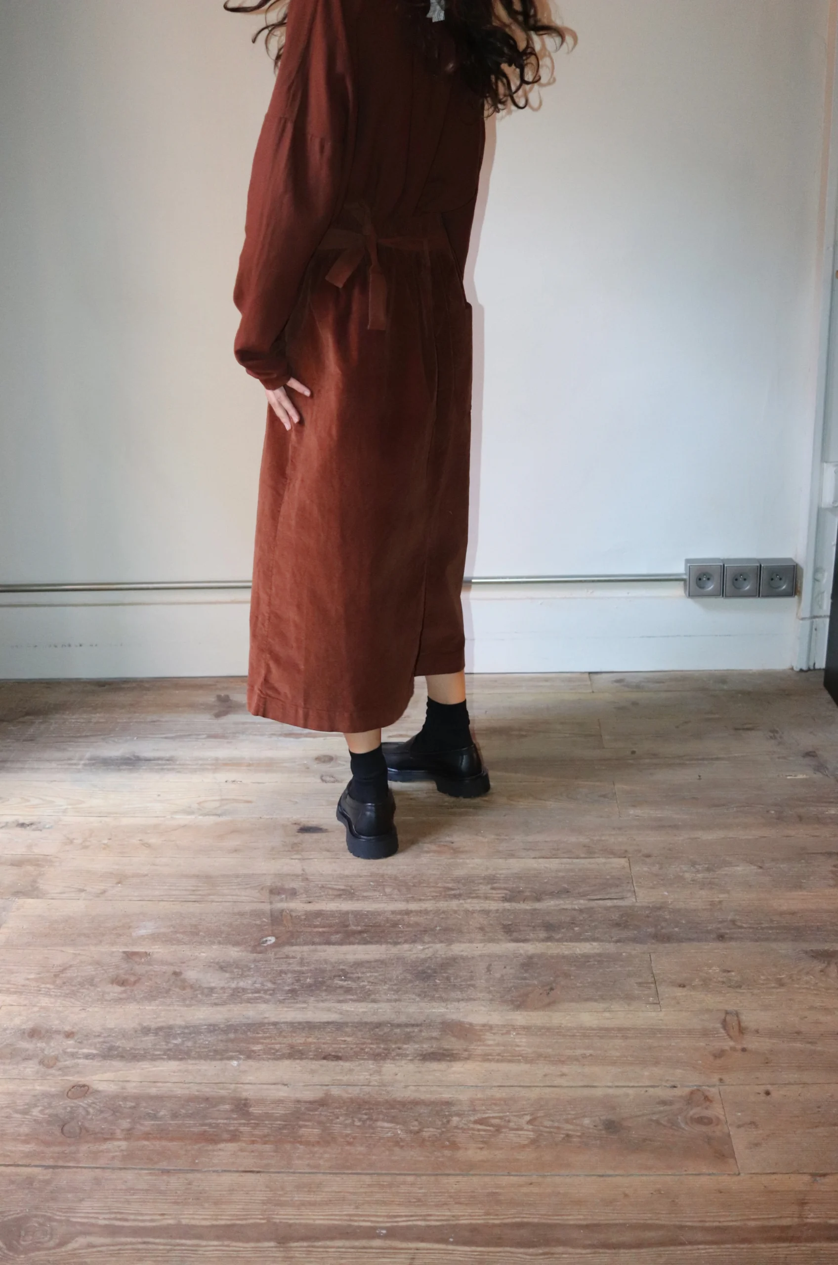 Album Di Famiglia Velvet Wrap Skirt Rust