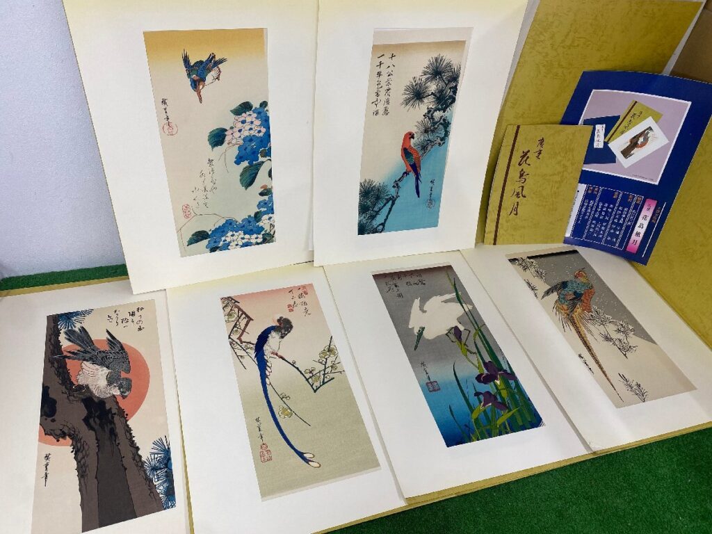 木版画 歌川広重 6枚 悠々洞出版 大短冊判 摺栃木 浮世絵 花鳥風月