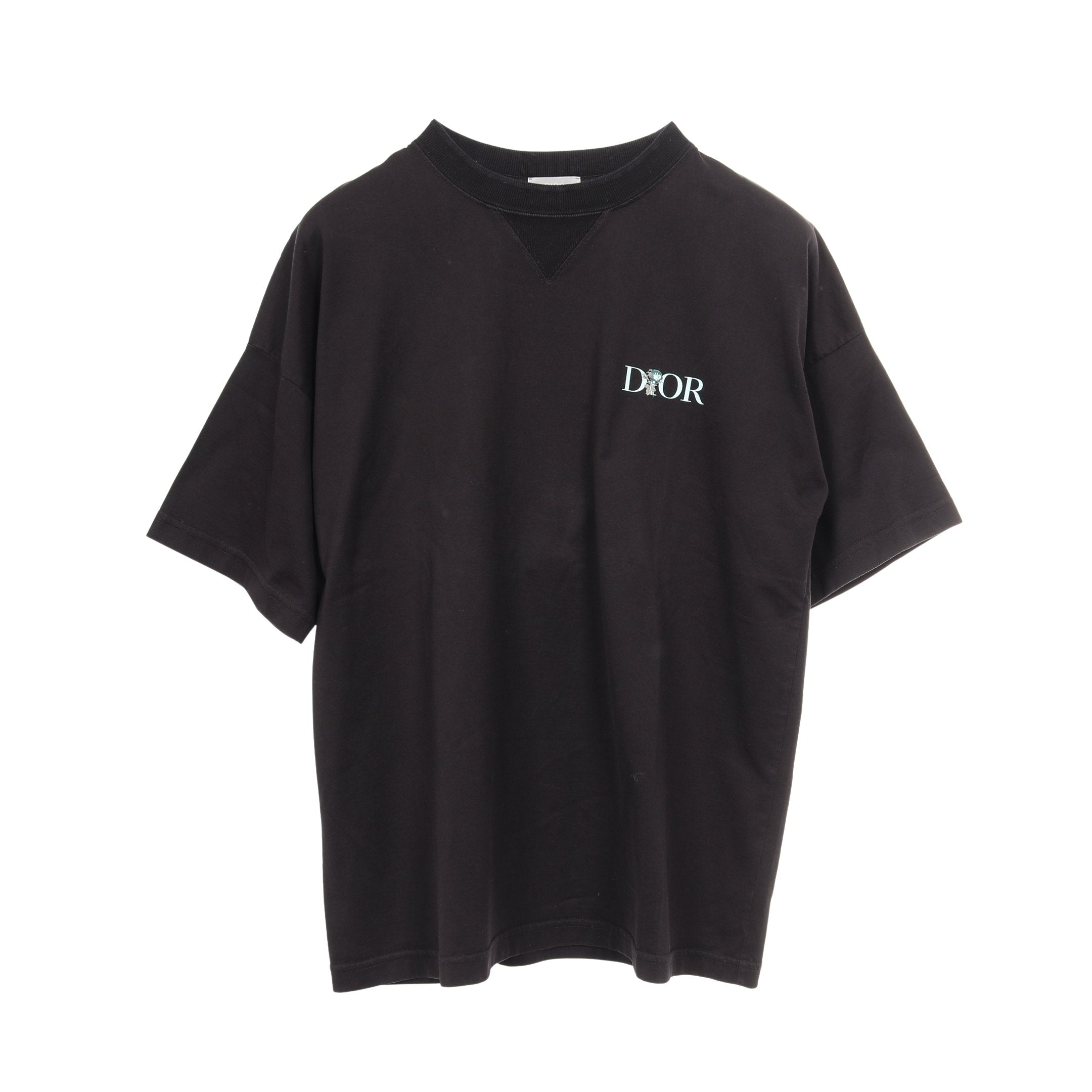 JARDIN Tシャツ ローズ刺繍 コットン ブラック クリスチャンディオール