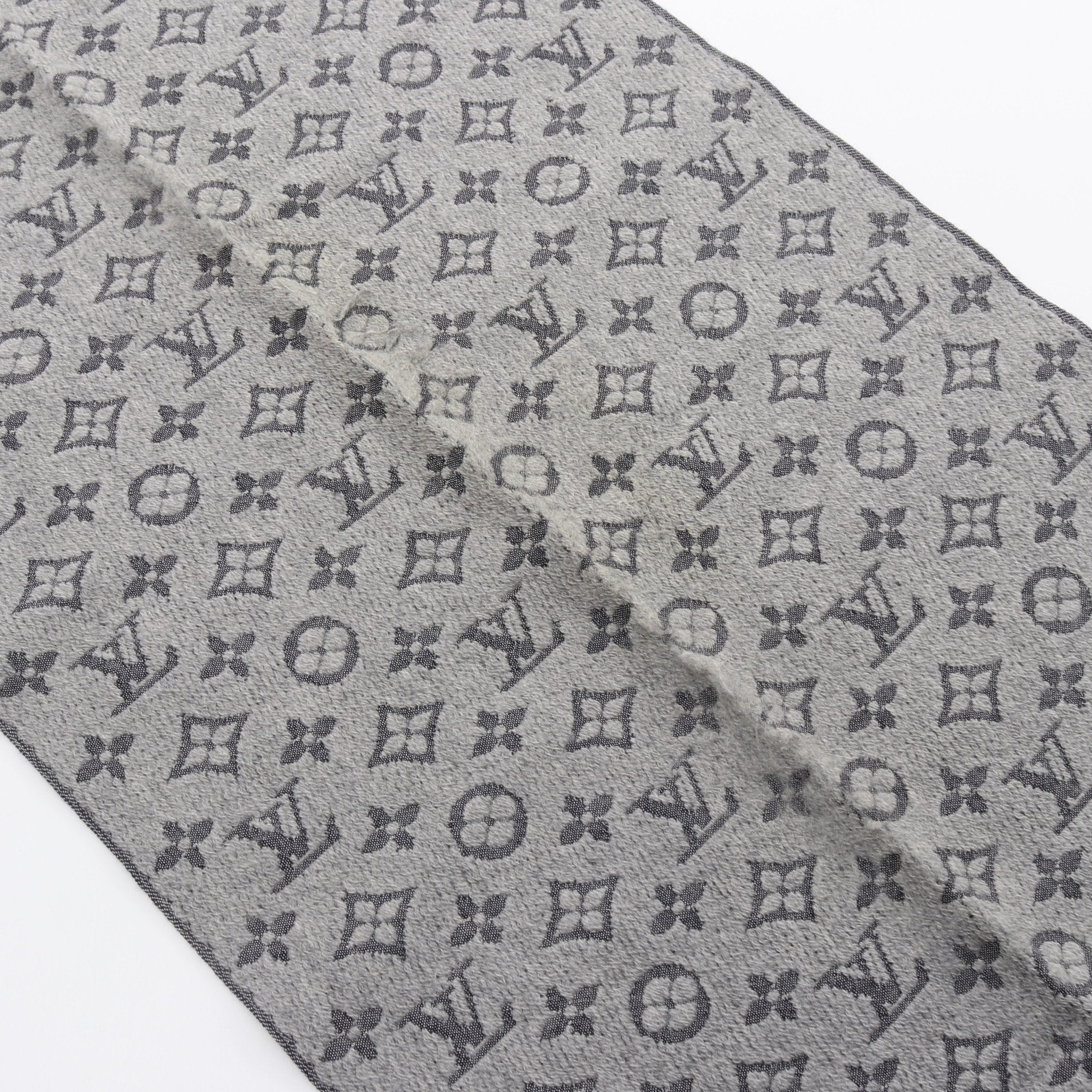 モノグラム クラシック グリクレール マフラー ウール グレー ルイ