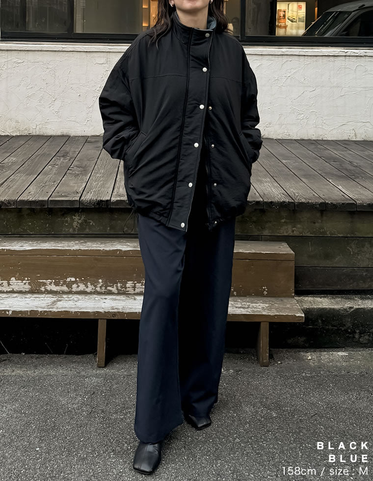 配色スタンドネック中綿ブルゾン - ジャケット/アウター通販 | 人気