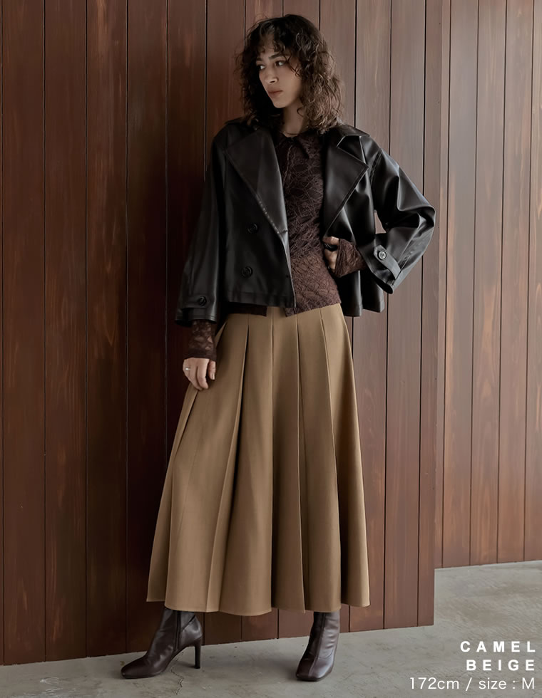 ストレッチミックスツイルプリーツスカート - スカート通販 | 人気