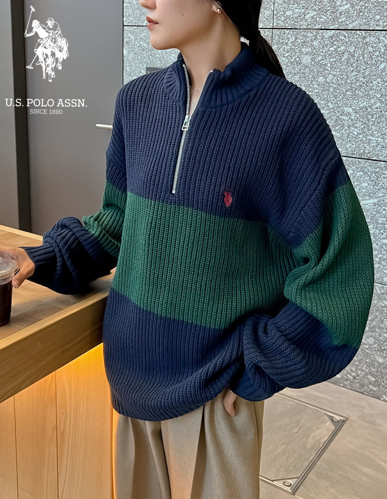 ワンポイント刺繍ハーフジップニット - トップス通販 | 人気レディース