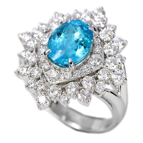 ブラジル・旧バターリャ鉱山産パライバトルマリン2.5ct ダイヤモンド