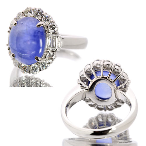 スターサファイア6.9ct ダイヤモンド1ct プラチナ リング（指輪