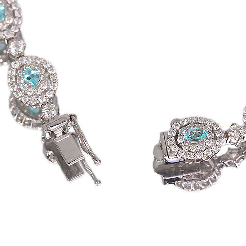 パライバトルマリン 1.18ct ダイヤモンド 3.4ct プラチナ ブレスレット
