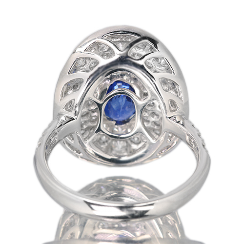 ブルーサファイア 2.0ct ダイヤモンド 2.0ct プラチナ リング(指輪