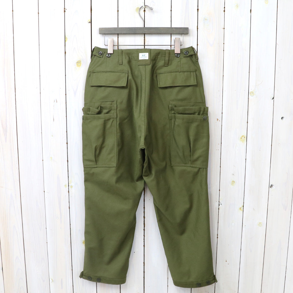 SASSAFRAS (ササフラス) : OVERGROWN PANTS 4/5(BACK SATIN) (OLIVE