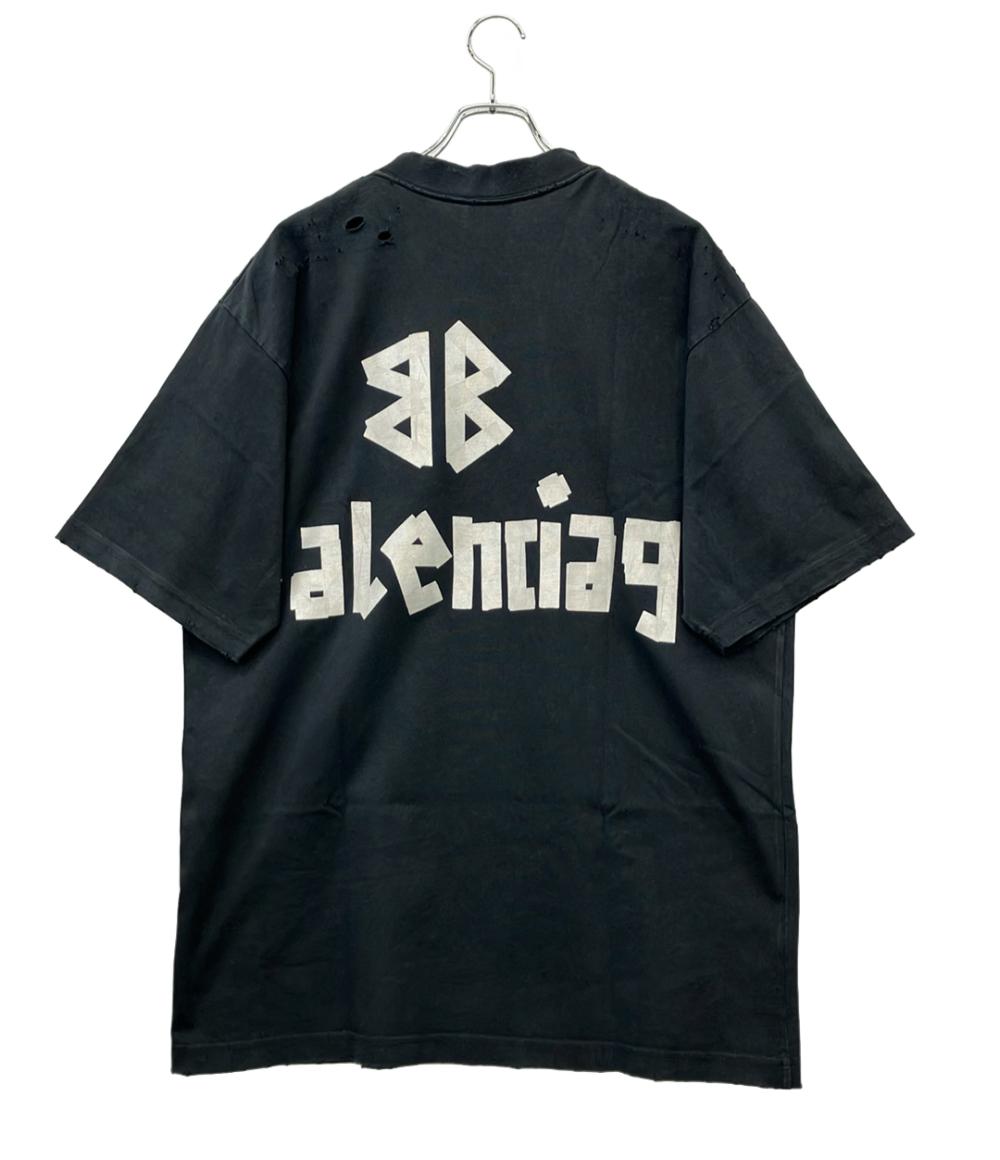 BALENCIAGA 半袖Tシャツ Tape Type T-Shirt ダメージ加工 23SS メンズ