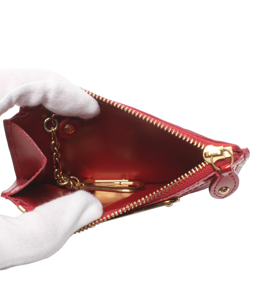 LOUIS VUITTON コインケース カラビナ付き ポシェット クレ ヴェルニ