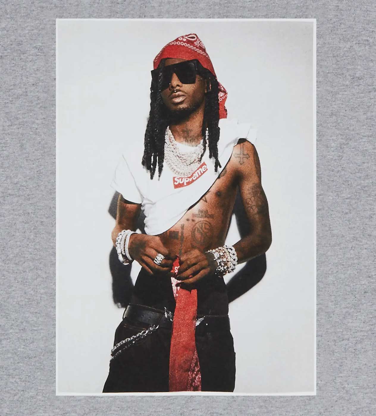 Supreme Playboi Carti Photo Tee Grey – Restock AR