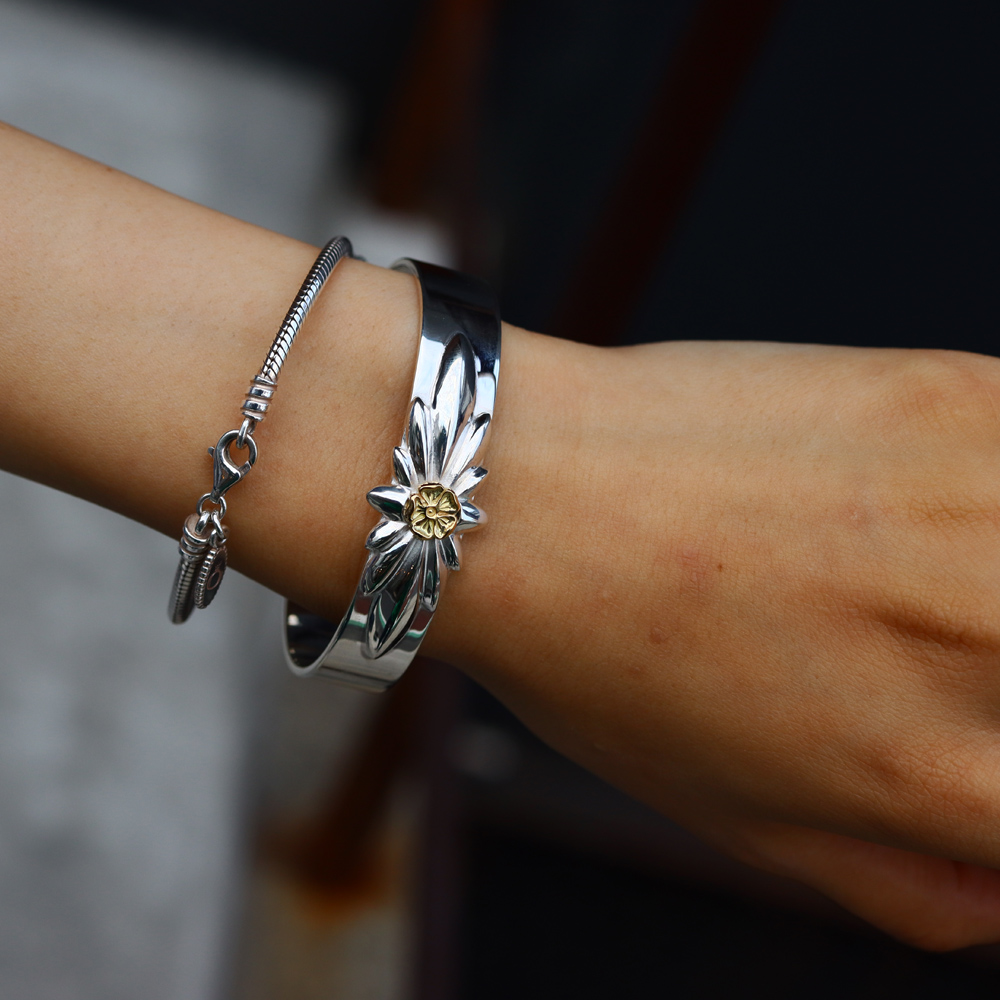 TADY&KING平打ちバングルリリーSV K18ローズ Bracelet TADY＆KING