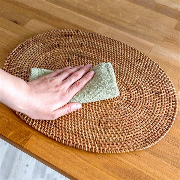 ラタン編みランチョンマット30x40cm[オーバルタイプ][7561]【生活雑貨
