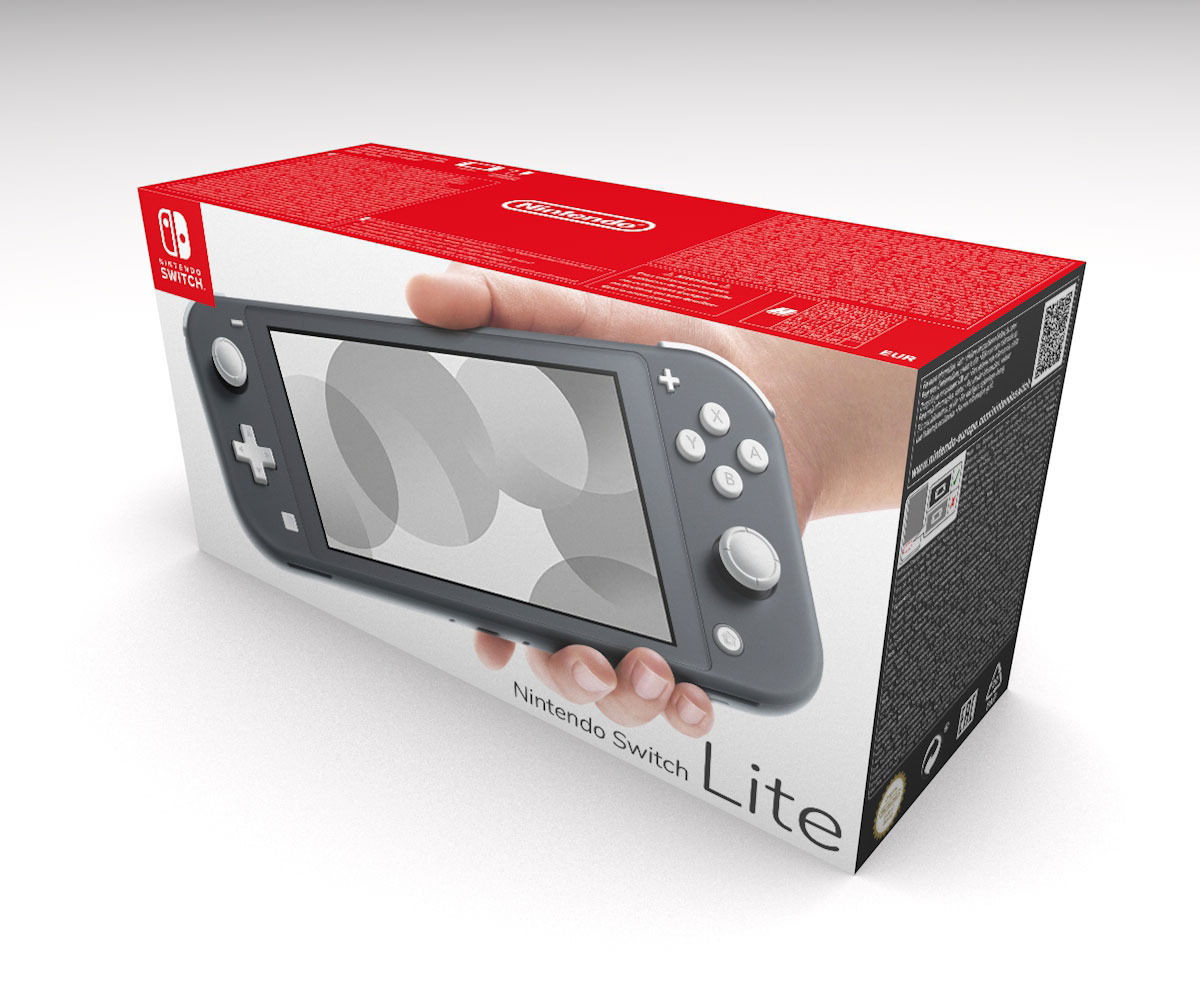 Switch Lite graues Konsolenbox, aus 1,4 mm Doppelwellenkarton