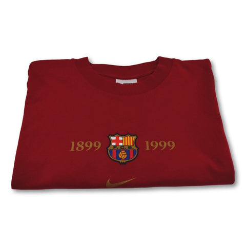 1998-99 red Nike FC Barcelona Centenary cotton t-shirt
