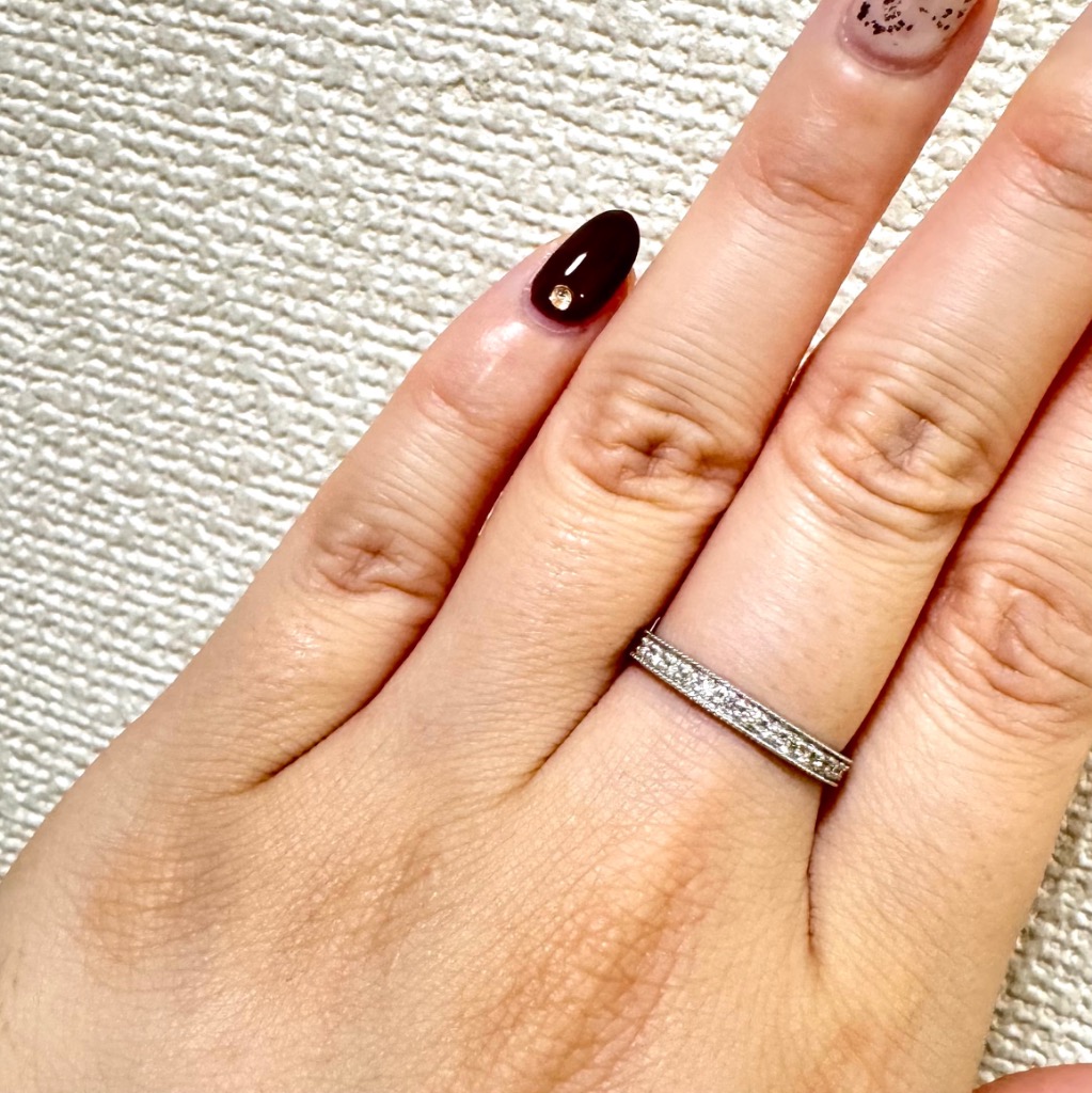 Pt950 0.2ct ダイヤモンド ハーフ エタニティ リング 送料無料 指輪