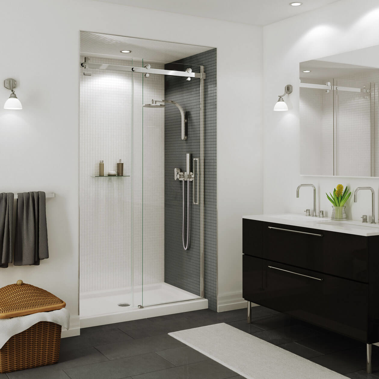 Halo 44 ½-47 x 78 ¾ in. 8mm Sliding Shower Door for Alcove