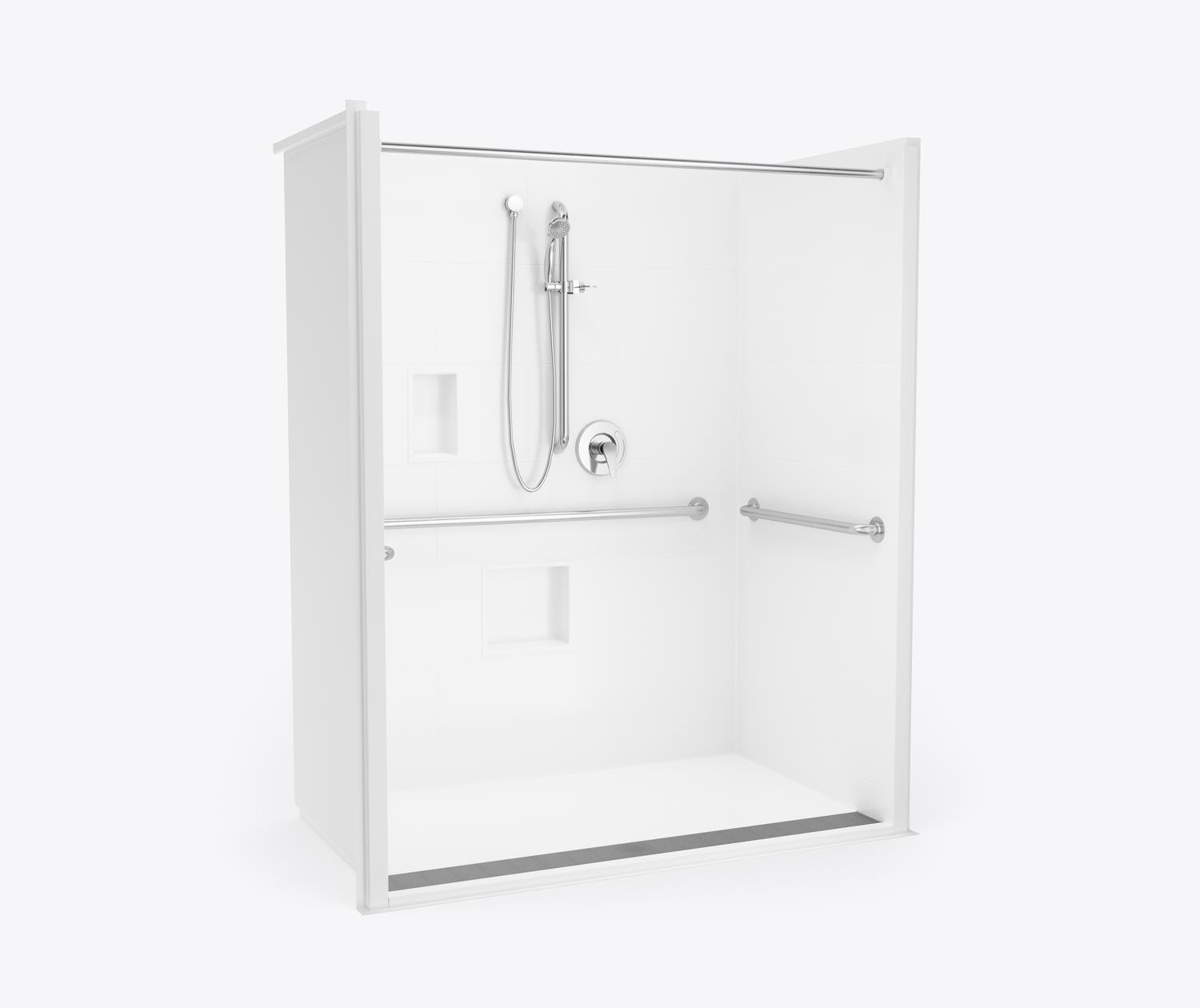XST 6238 TR COL AcrylX Alcove One-Piece Shower in White with