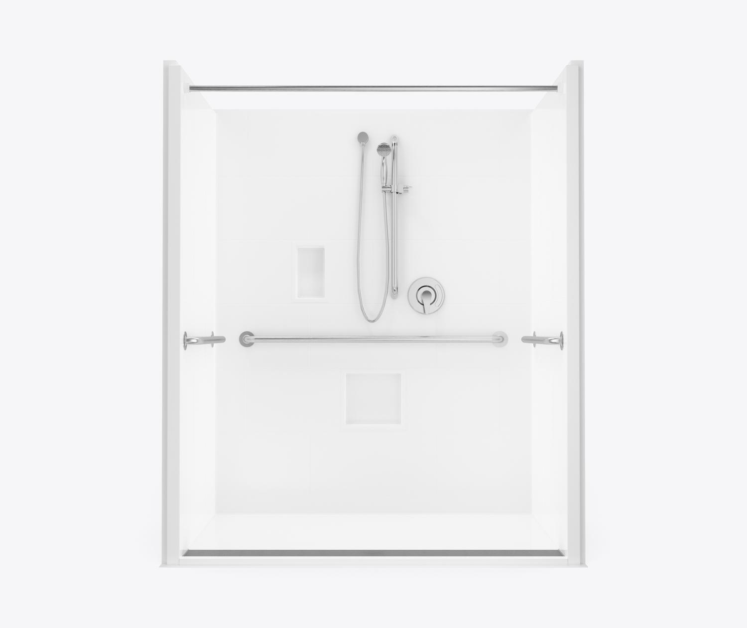 XST 6238 TR COL AcrylX Alcove One-Piece Shower in White with