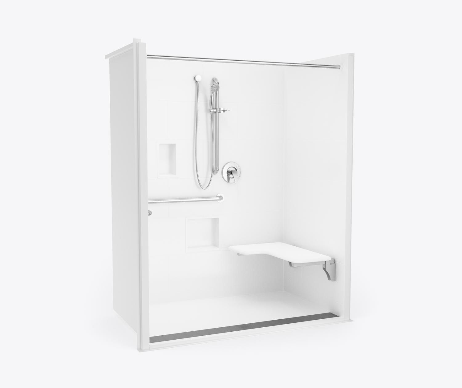 XST 6238 TR COL AcrylX Alcove One-Piece Shower in White with