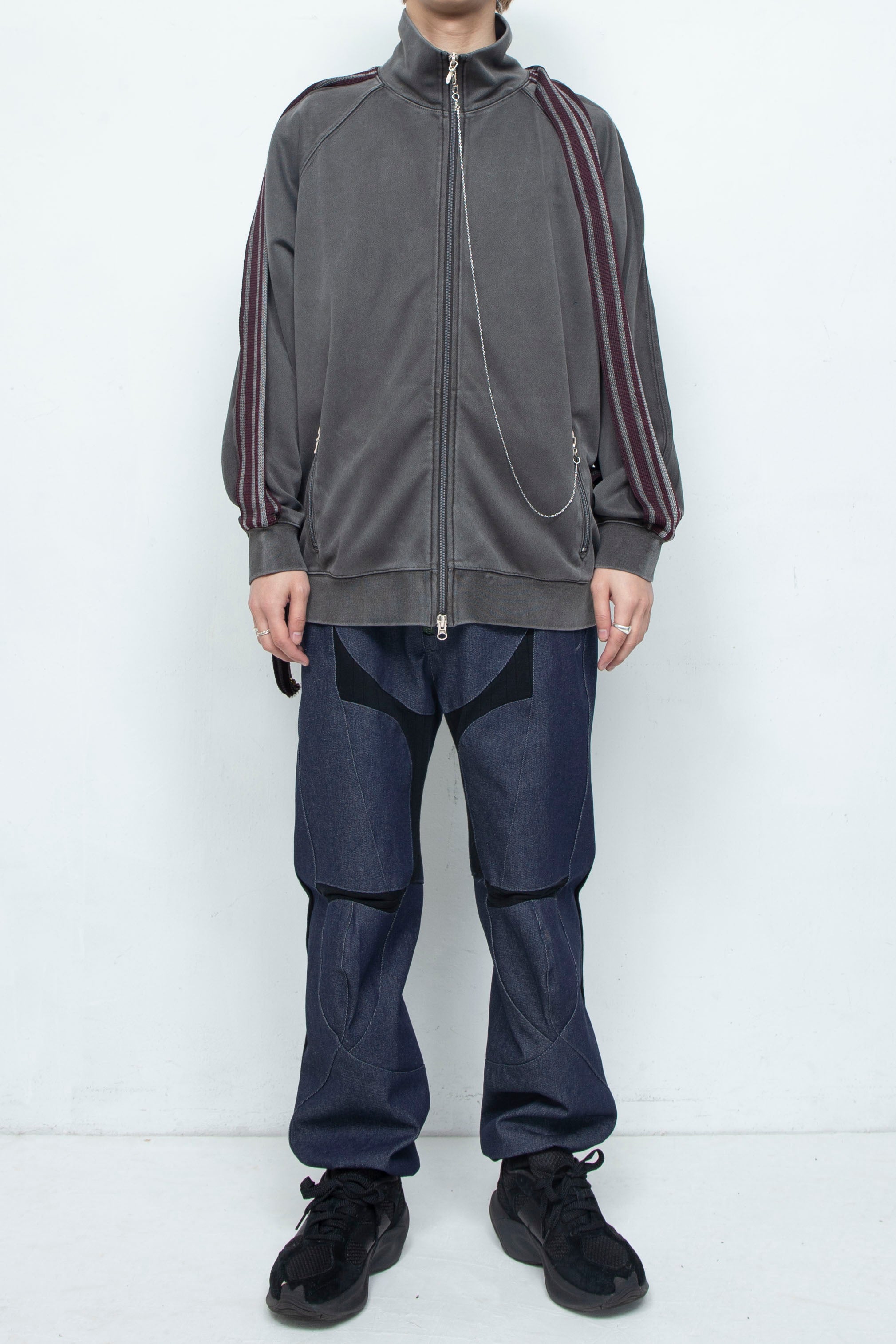 PIGMENT-DYED DISTRESSED TRACK JACKET GRAY / bodysong.（ボディ