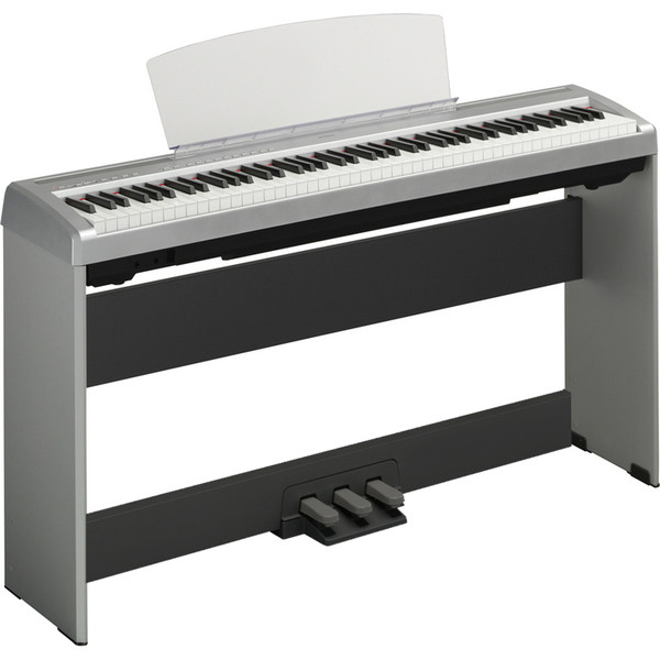DISC Yamaha P-95 Digital Piano + Stand & Pedal Board, Silver at