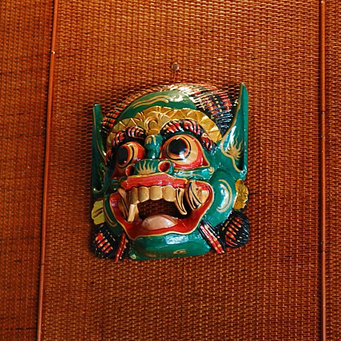 バロンの アジアン お面 グリーン バリ 雑貨 アジア雑貨 アジアン雑貨
