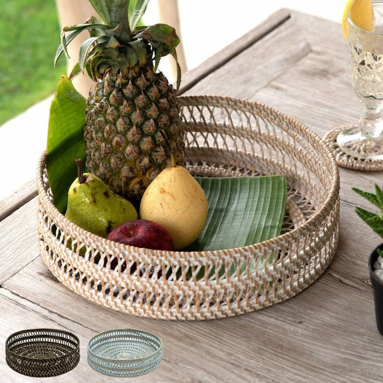 トレイ トレー ラウンドトレイ ラタン製 ボウル かご カゴ 収納