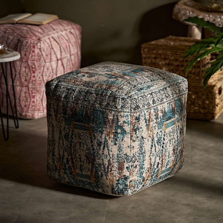 プフ クッション オットマン スツール オールドキリム風 正方形 約 W