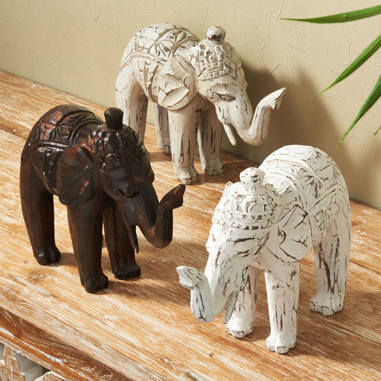 オブジェ 象 Mサイズ 大人 置き物 飾り 置物 装飾 約 W 23cm D 8cm H