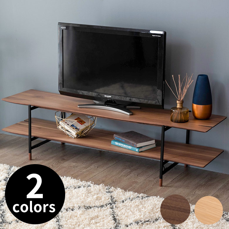TVボード ローボード 木製 スチール ナチュラル ブラウン W 150 × D