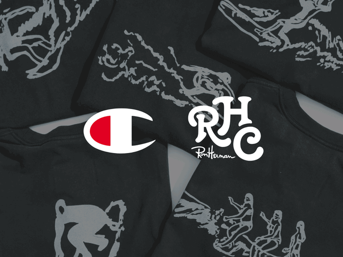 Champion for RHC Men Surf Drawing Tee 9.6(Sat) New Arrival | RHC