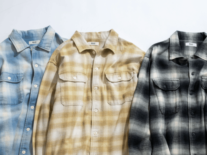 RHC Herringbone Ombre Checked Shirt New Arrival | RHC ronherman