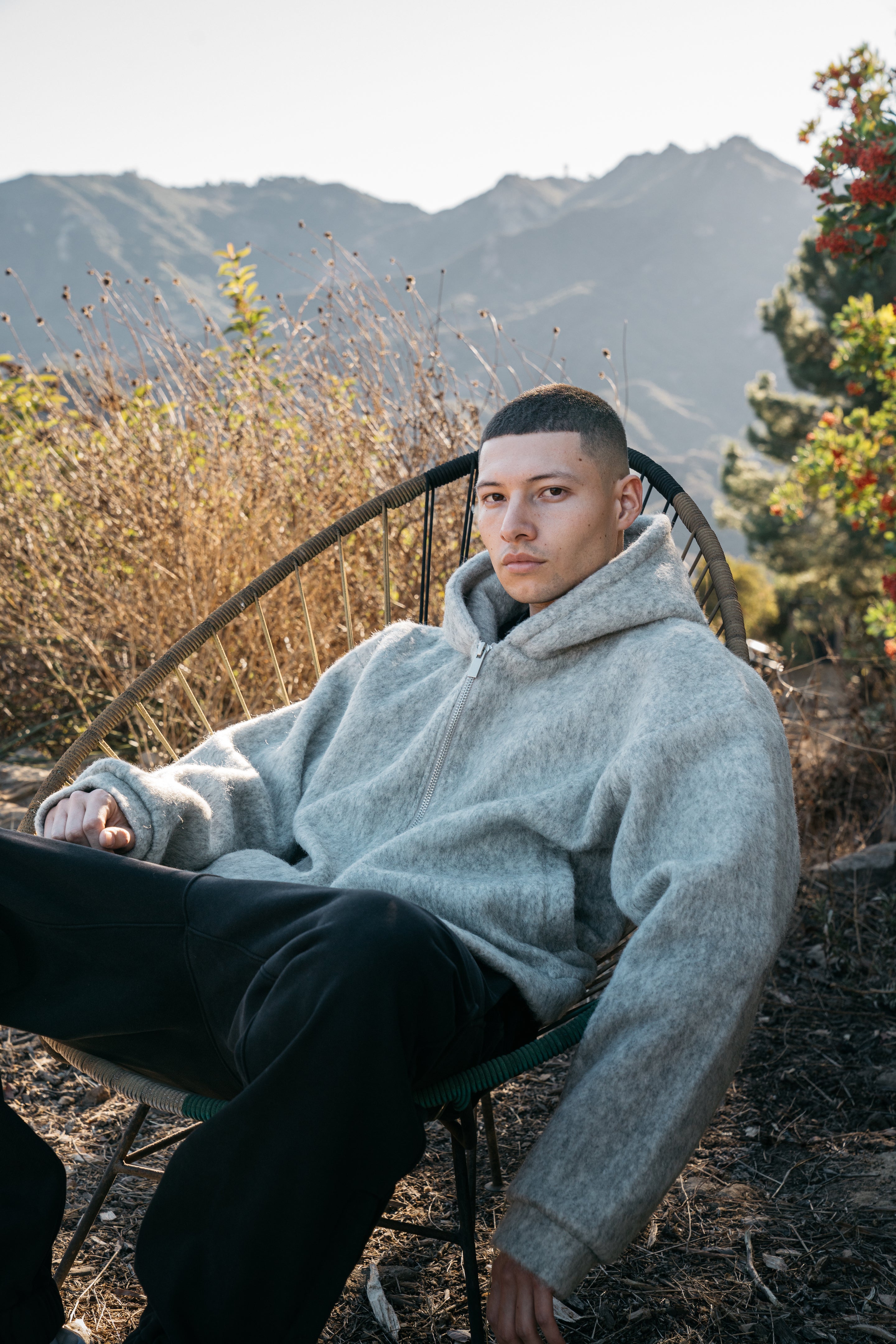 MOHAIR HOODIE - LIGHT GREY – RICHIE LE COLLECTION