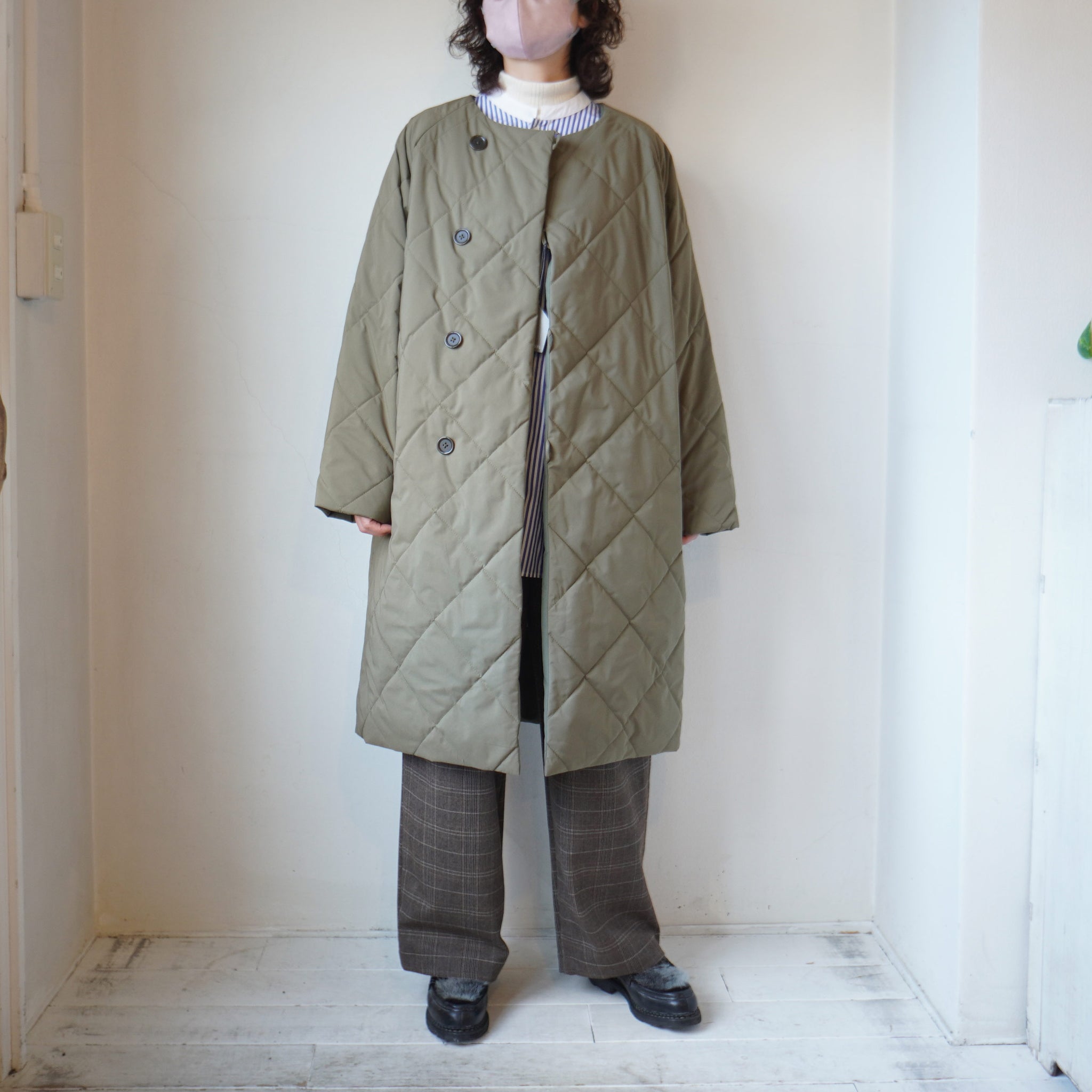 TRAVAIL MANUEL(トラバイユマニュアル) キルティングラグランコート