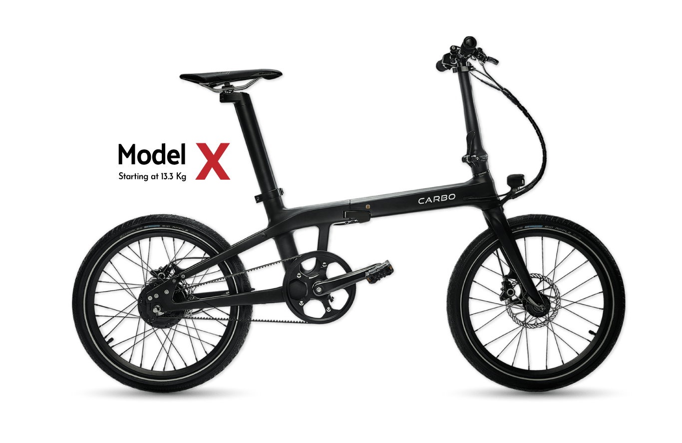 CARBO 折りたたみ電動自転車 : 世界最軽量の電動自転車 - モデル X