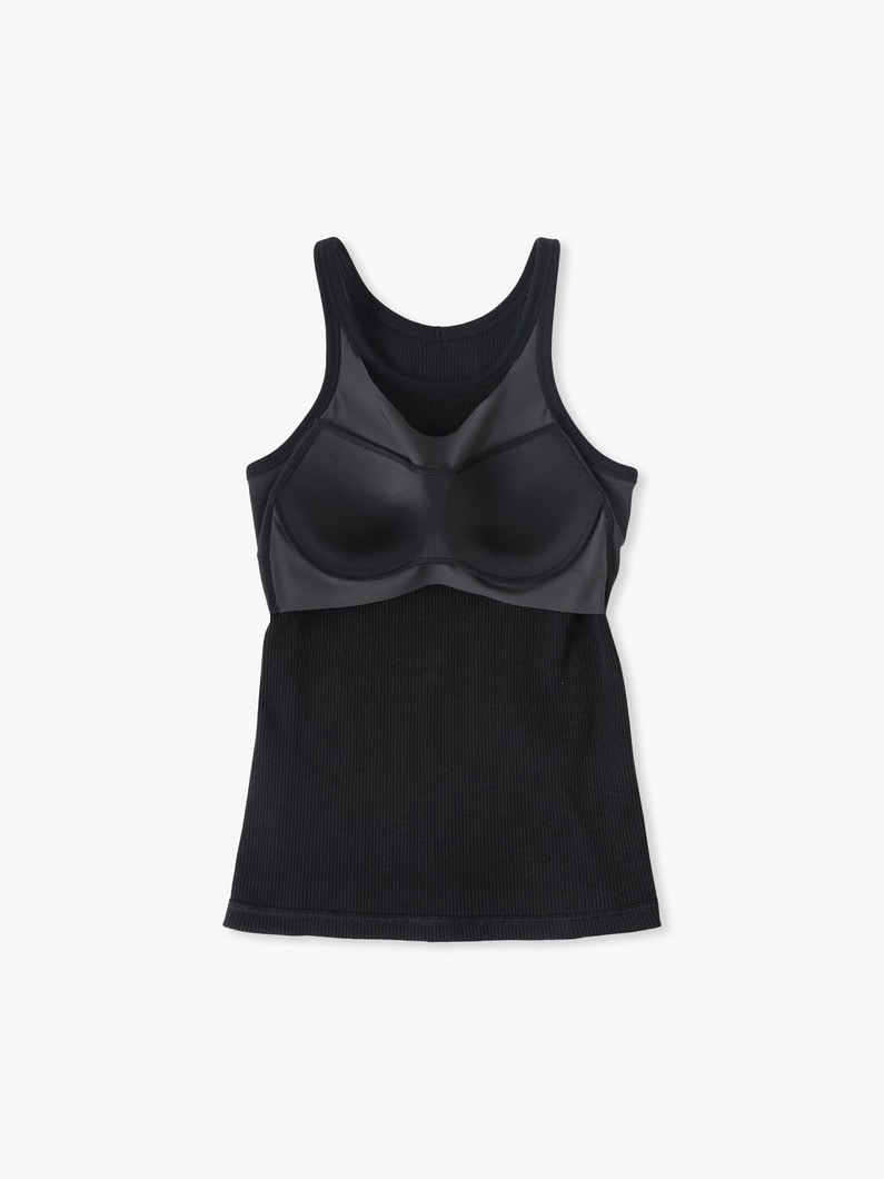 カップイン アメリカンスリーブ タンクトップ（ホワイト/ブラック