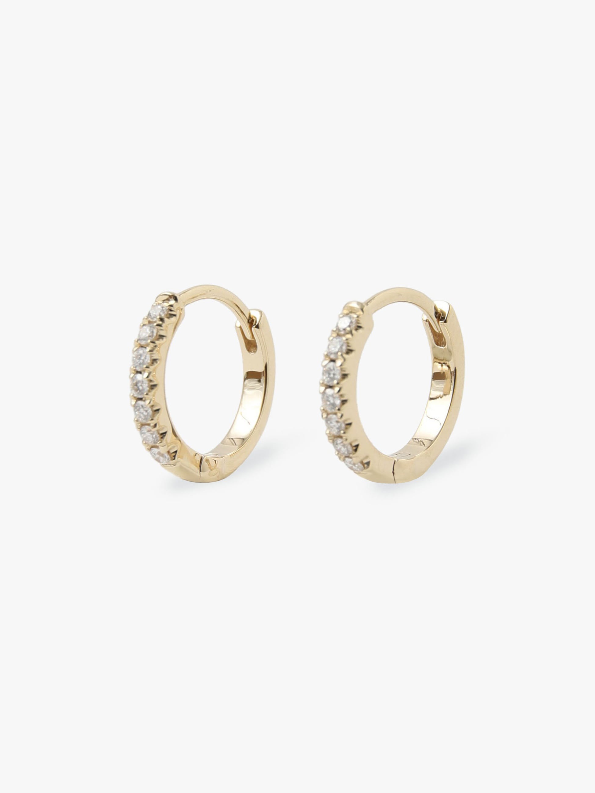 ミニサークル ホワイトダイヤモンド ピアス｜BETTINA JAVAHERI