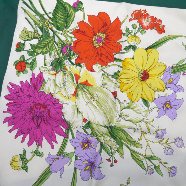 OLD Gucci フローラ 大判シルクスカーフ（緑系） – Vintage Shop Rococo