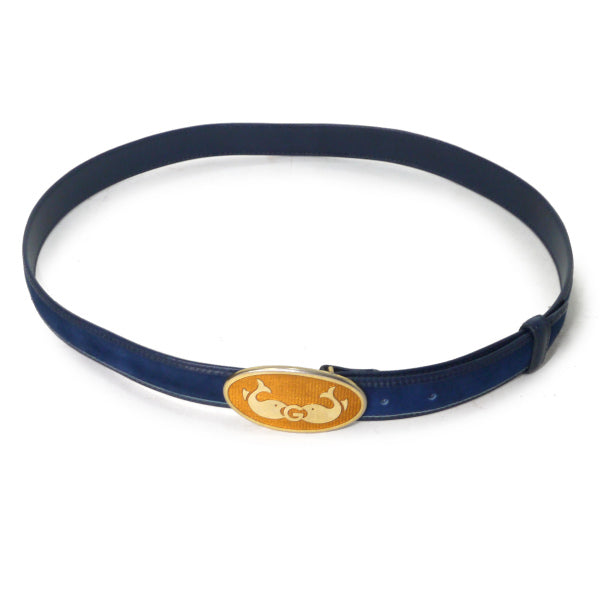 OLD Gucci レア！クジラGバックル スエードベルト（青） – Vintage