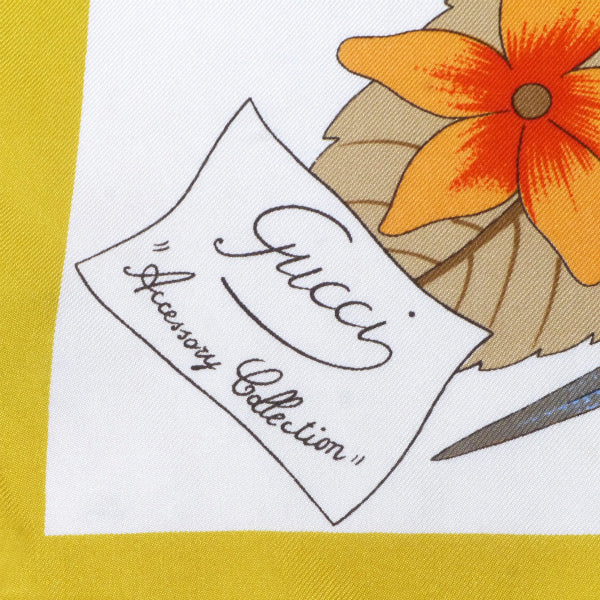 OLD Gucci ボタニカル柄シルクスカーフ(黄色) – Vintage Shop Rococo