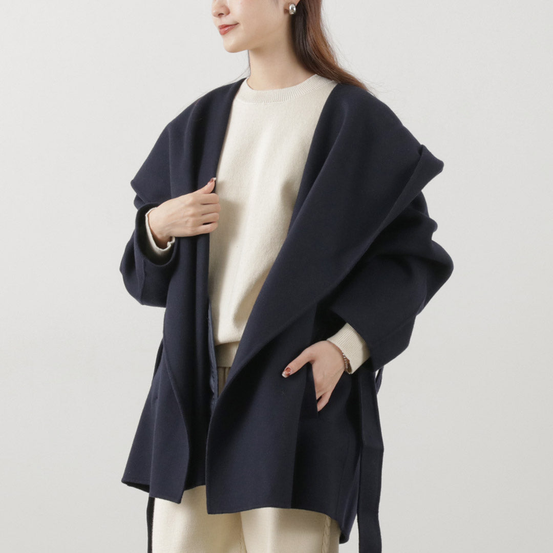 新品ETRE TOKYOリバーポンチョコートブラック