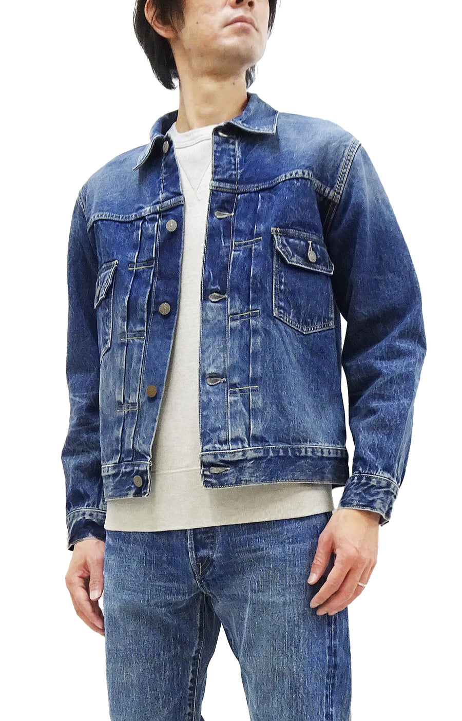 Sugar Cane Faded Denim Jacket SC11953SW Men's Type 2 Style Jean