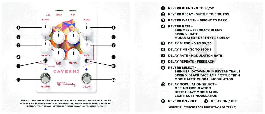 Caverns Delay Reverb v2 - Keeley Electronics Guitar Effects Pedals