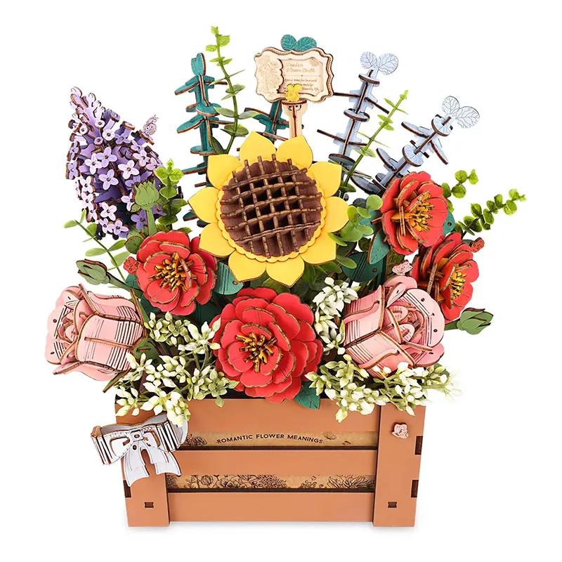 DIY Model Decoration TW02H Wooden Bloom Box 3D Puzzle